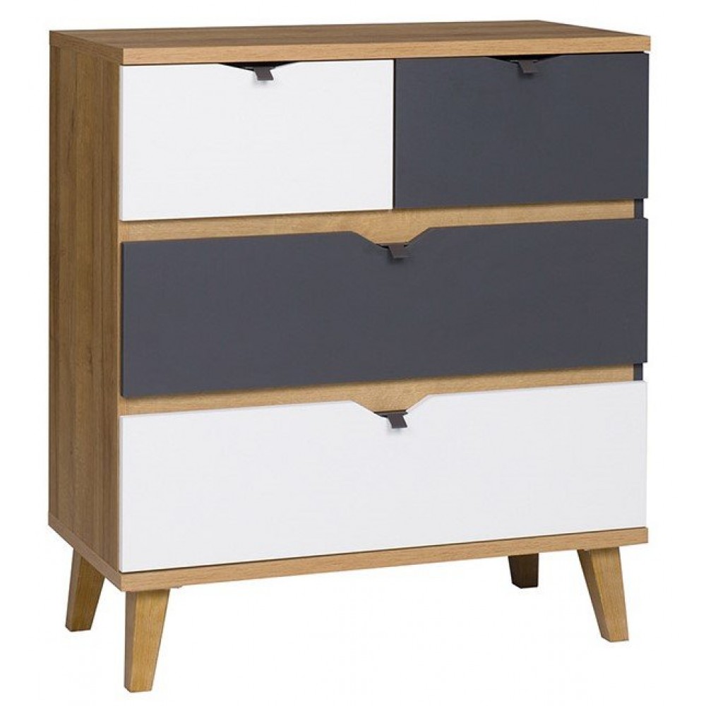 Συρταριέρα Memone-Φυσικό - Γκρι