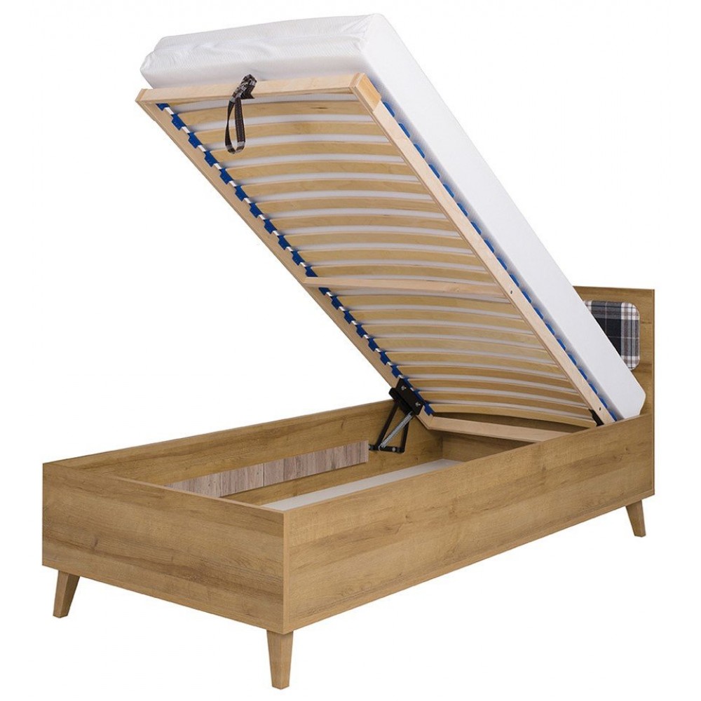 Κρεβάτι Memone-Φυσικό - Γκρι