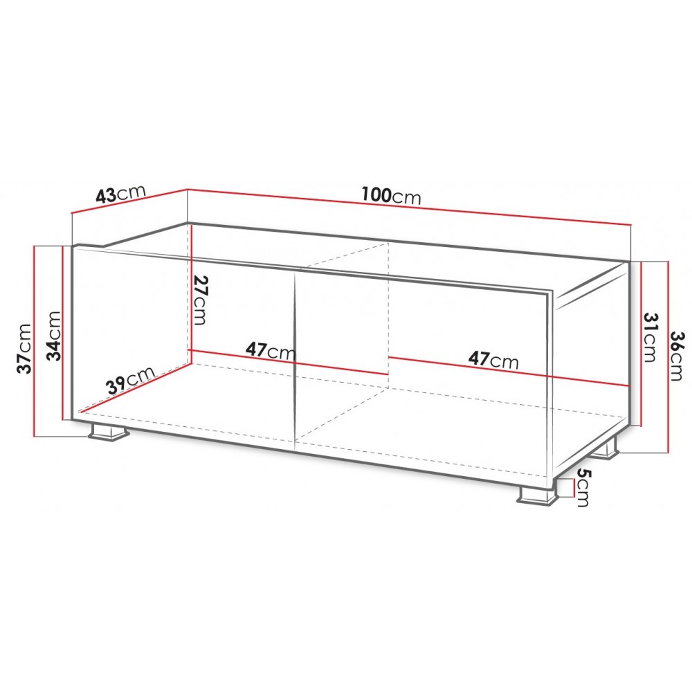 Έπιπλο τηλεόρασης Calabrini-Λευκό-Μήκος: 150 εκ.