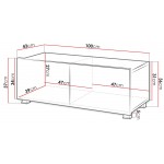 Έπιπλο τηλεόρασης Calabrini-Λευκό-Μήκος: 150 εκ.