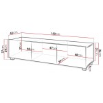 Έπιπλο τηλεόρασης Calabrini-Λευκό-Μήκος: 150 εκ.