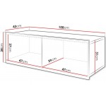 Έπιπλο τηλεόρασης Calabrini-Μαύρο-Μήκος: 100 εκ.