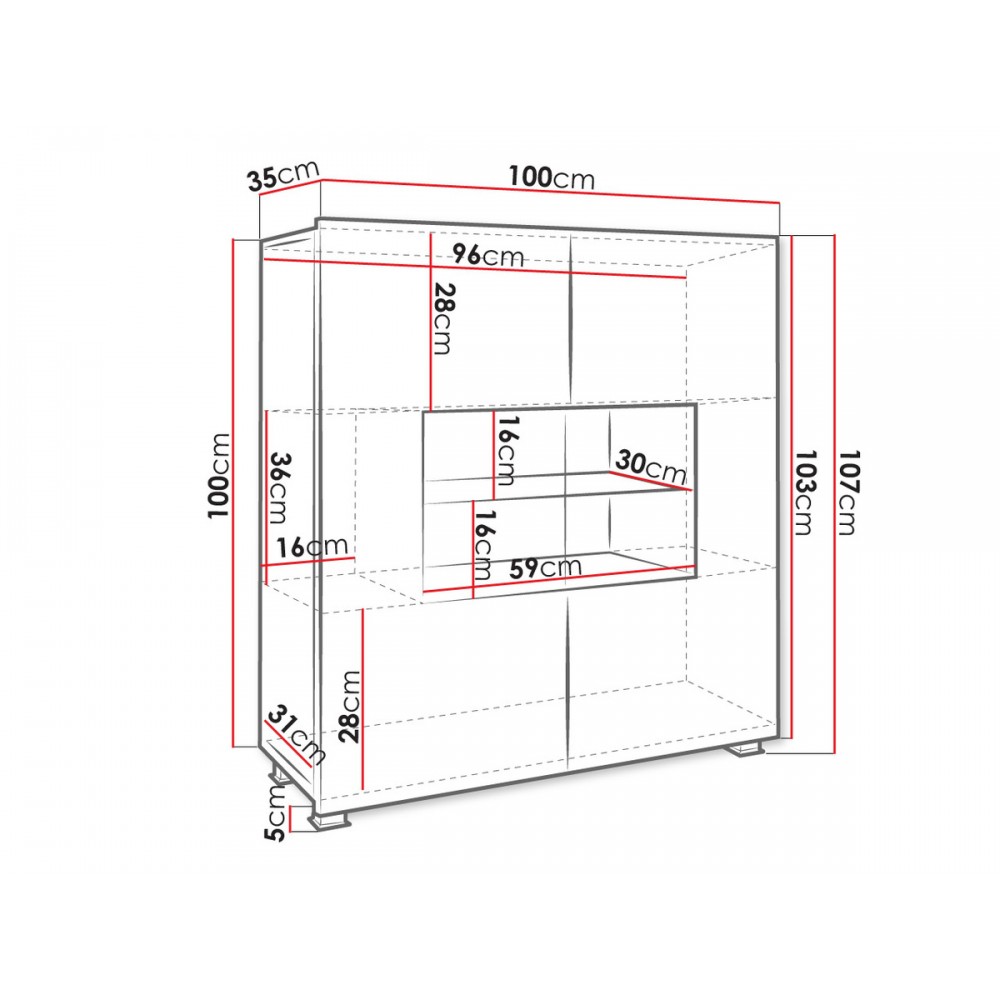 Μπουφές Calabrini-Λευκό
