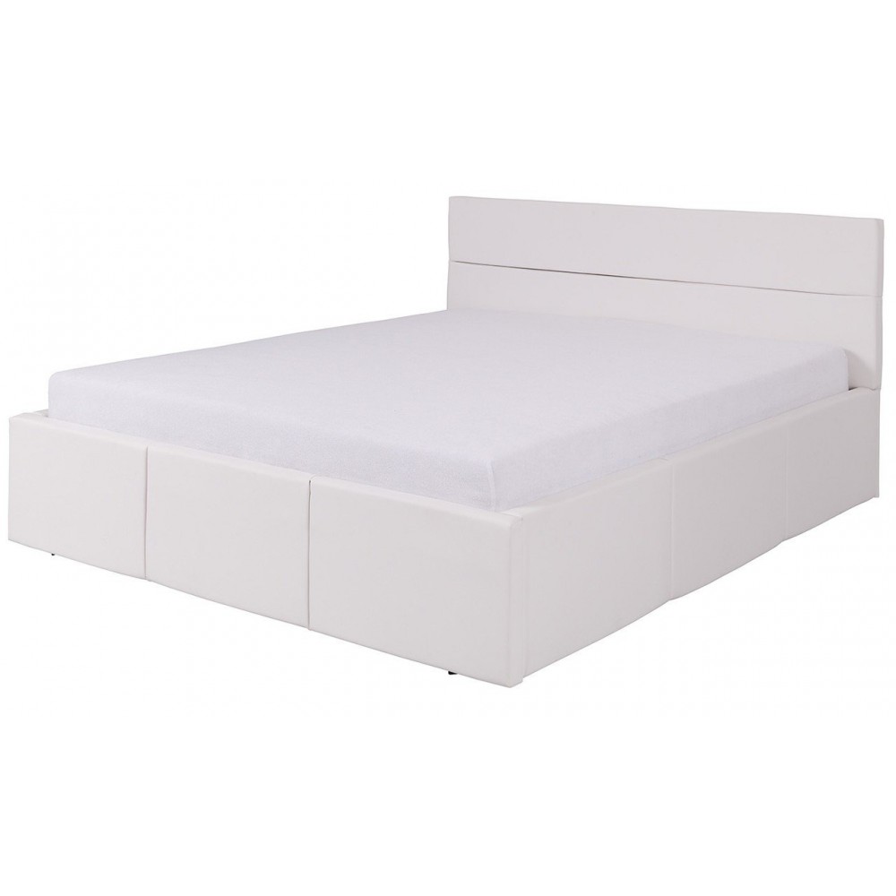 Επενδυμένο κρεβάτι Calabrini-Λευκό