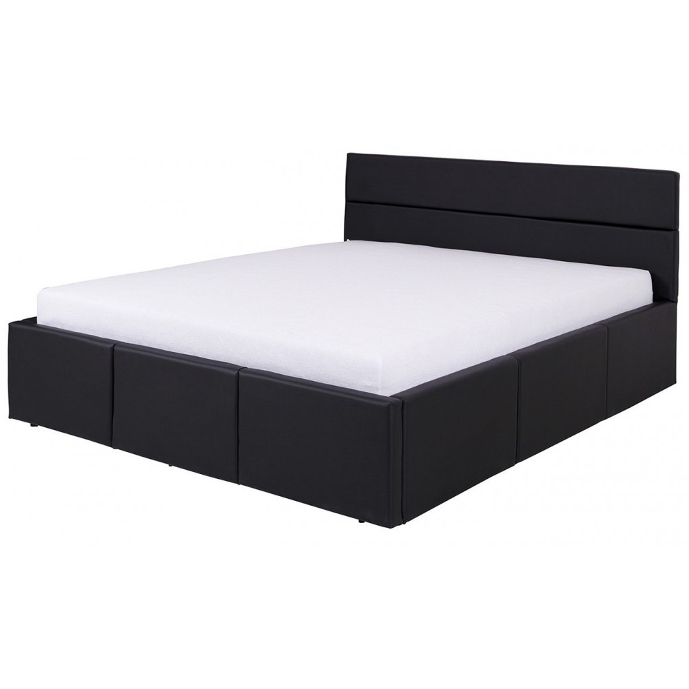 Επενδυμένο κρεβάτι Calabrini-Μαύρο