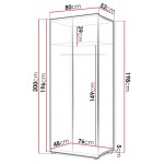 Ντουλάπα Calabrini δίφυλλη-Λευκό