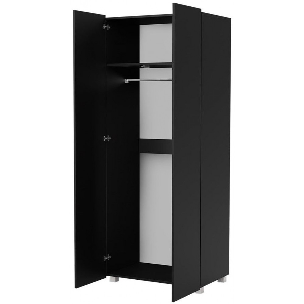 Ντουλάπα Calabrini δίφυλλη-Μαύρο