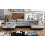 Γωνιακός καναπές Romeo-Δεξιά-Γκρι - Μαύρο