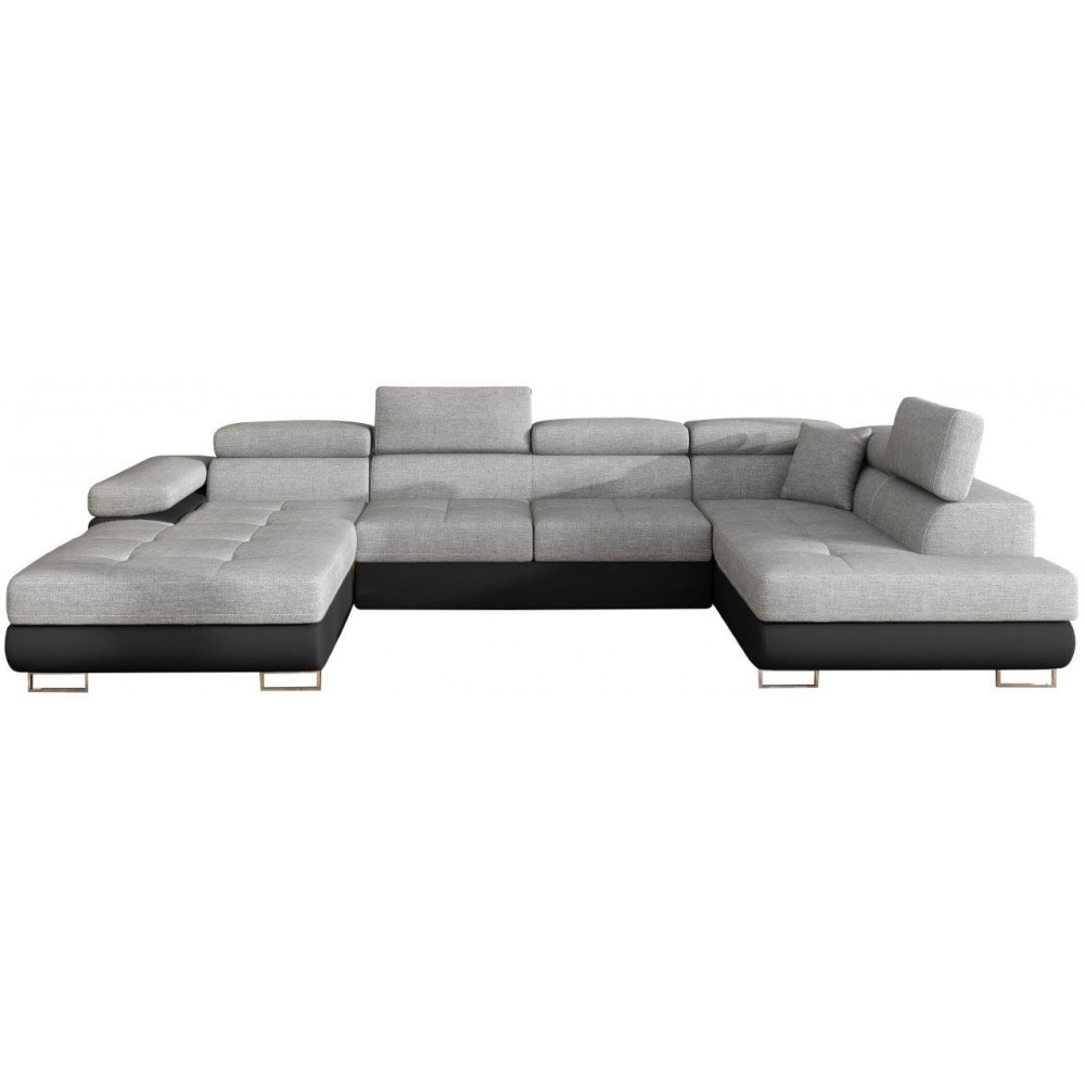 Γωνιακός καναπές Romeo-Δεξιά-Γκρι - Μαύρο
