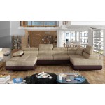 Γωνιακός καναπές Romeo-Δεξιά-Μπεζ - Καφέ