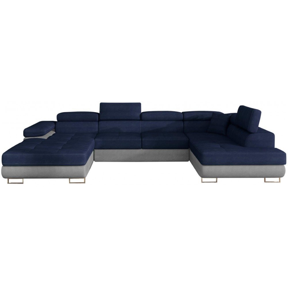 Γωνιακός καναπές Romeo-Δεξιά-Μπλε - Γκρι