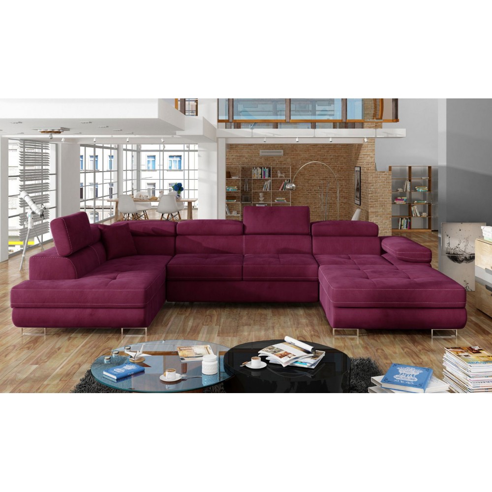 Γωνιακός καναπές Romeo-Αριστερή-Βυσσινί