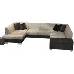 Γωνιακός καναπές Cuba-Γκρι ανοιχτό - Μαύρο-Αριστερή