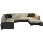 Γωνιακός καναπές Cuba-Γκρι ανοιχτό - Μαύρο-Δεξιά