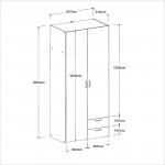 Ντουλάπα Dorm δίφυλλη 80.7x51.3x185
