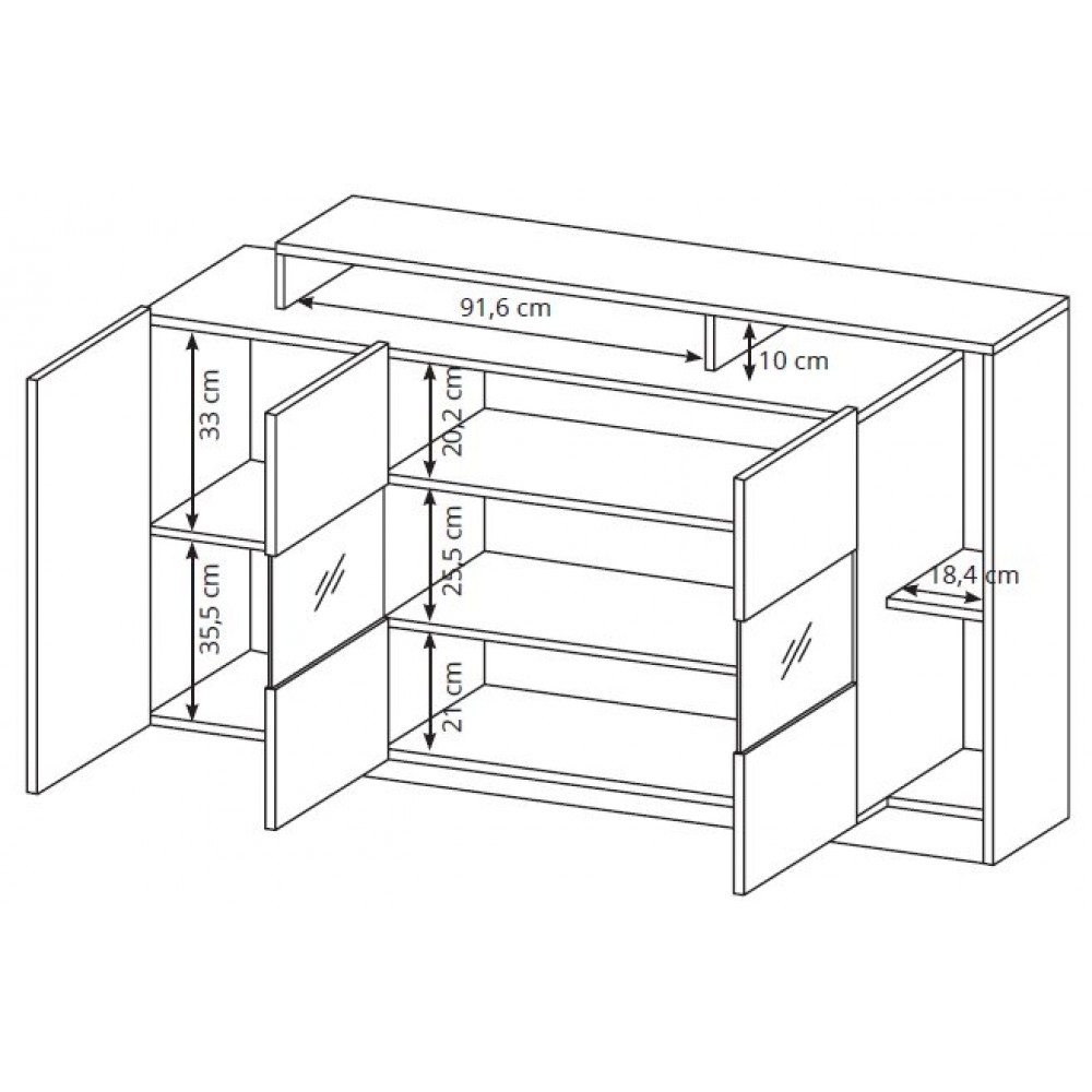 Μπουφές Oak-Leuko Fusiko