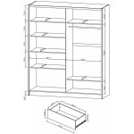 Ντουλάπα Portal-Leuko-Μήκος: 130 εκ.