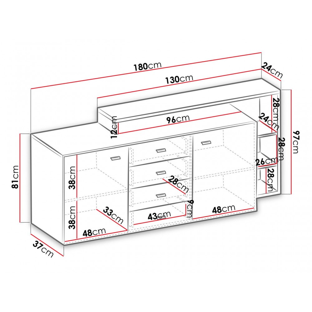 Μπουφές Bron Plus-Gkri-Leuko