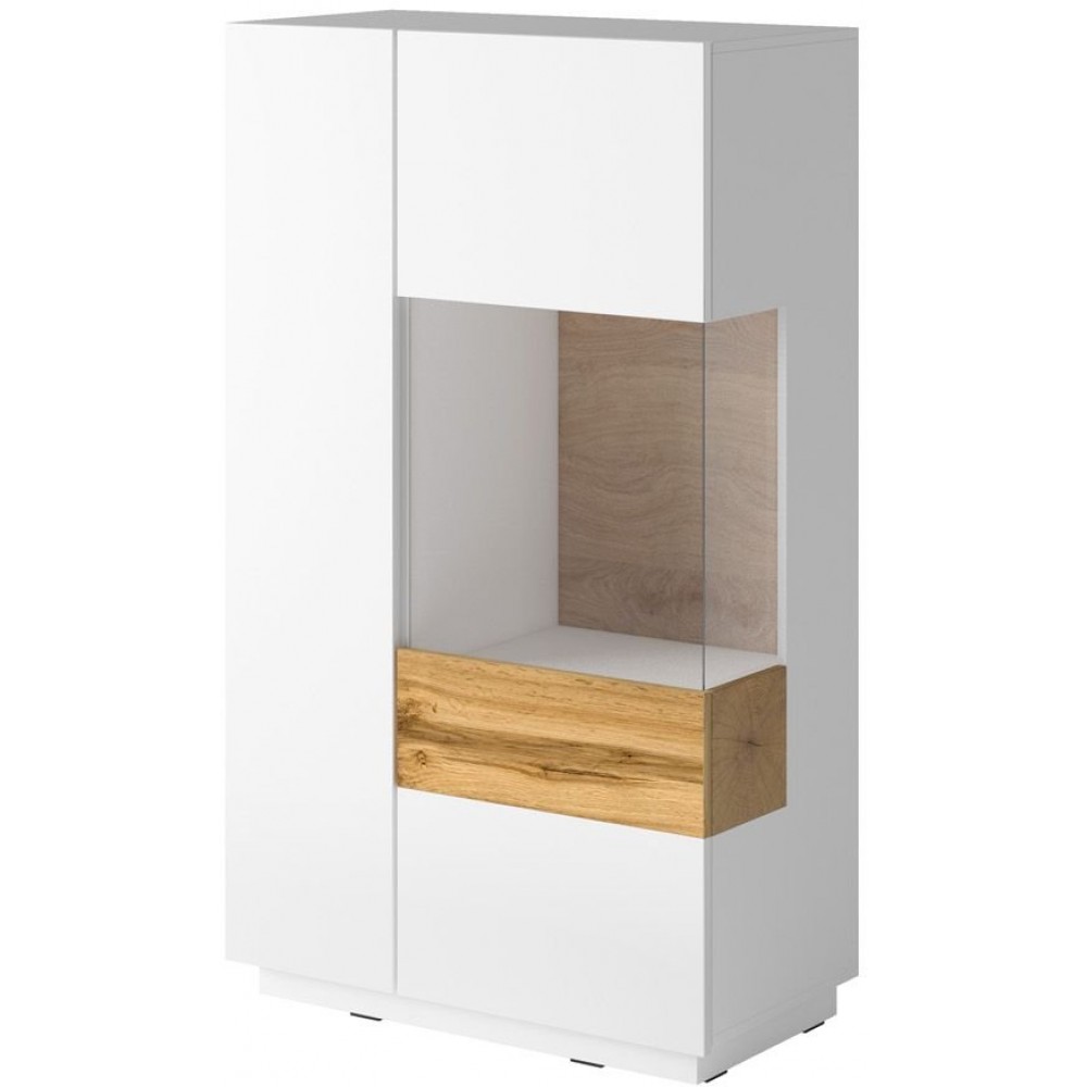 Βιτρίνα χαμηλή Selki-Leuko Fusiko-Deksia