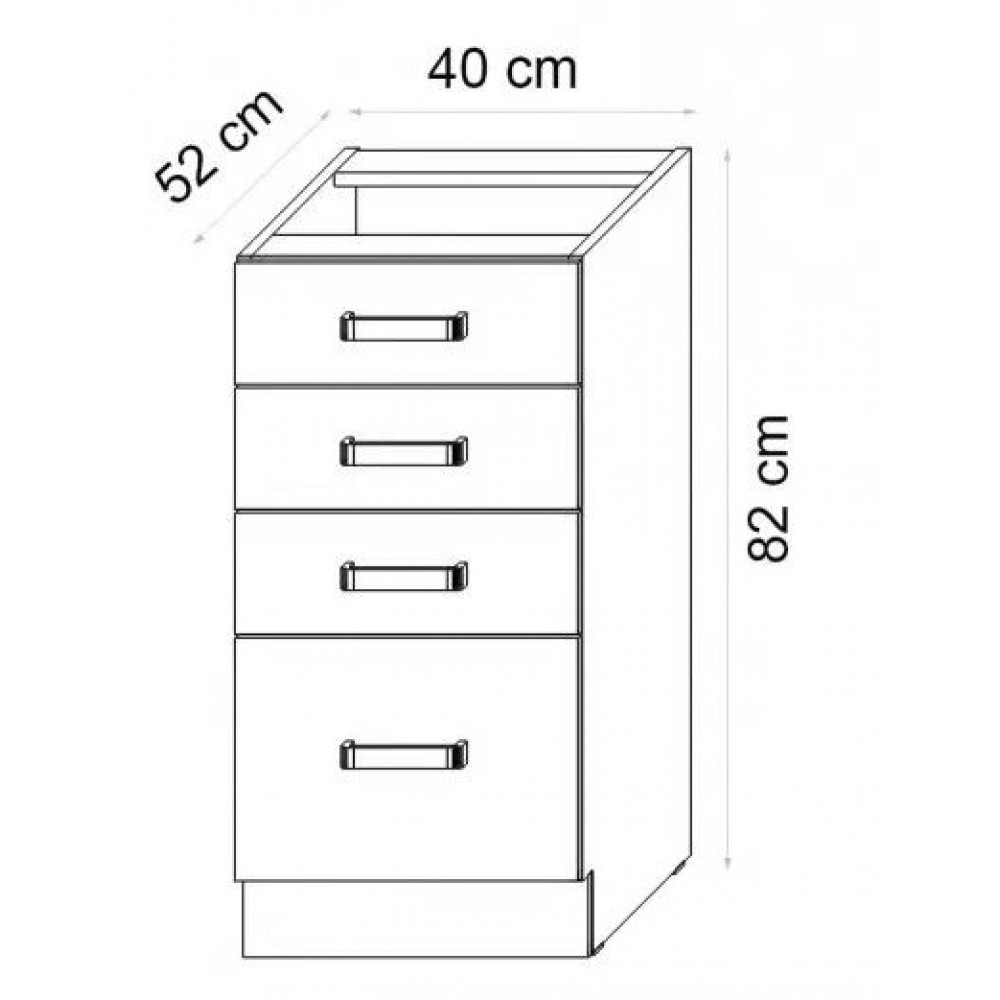 Επιδαπέδιο ντουλάπι Ellore 40D 4S-Leuko