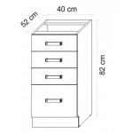 Επιδαπέδιο ντουλάπι Ellore 40D 4S-Leuko