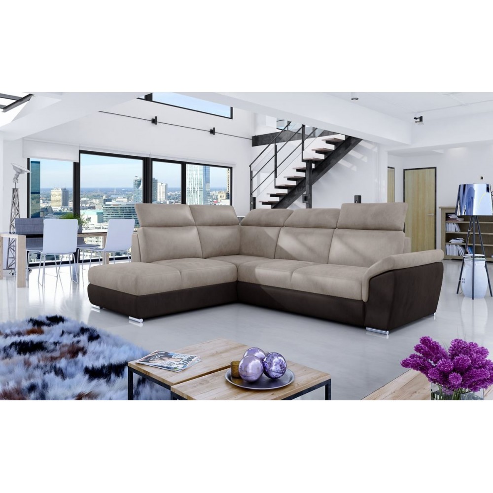 Γωνιακός καναπές Lorenzo-Αριστερή-Kafe - Mpez