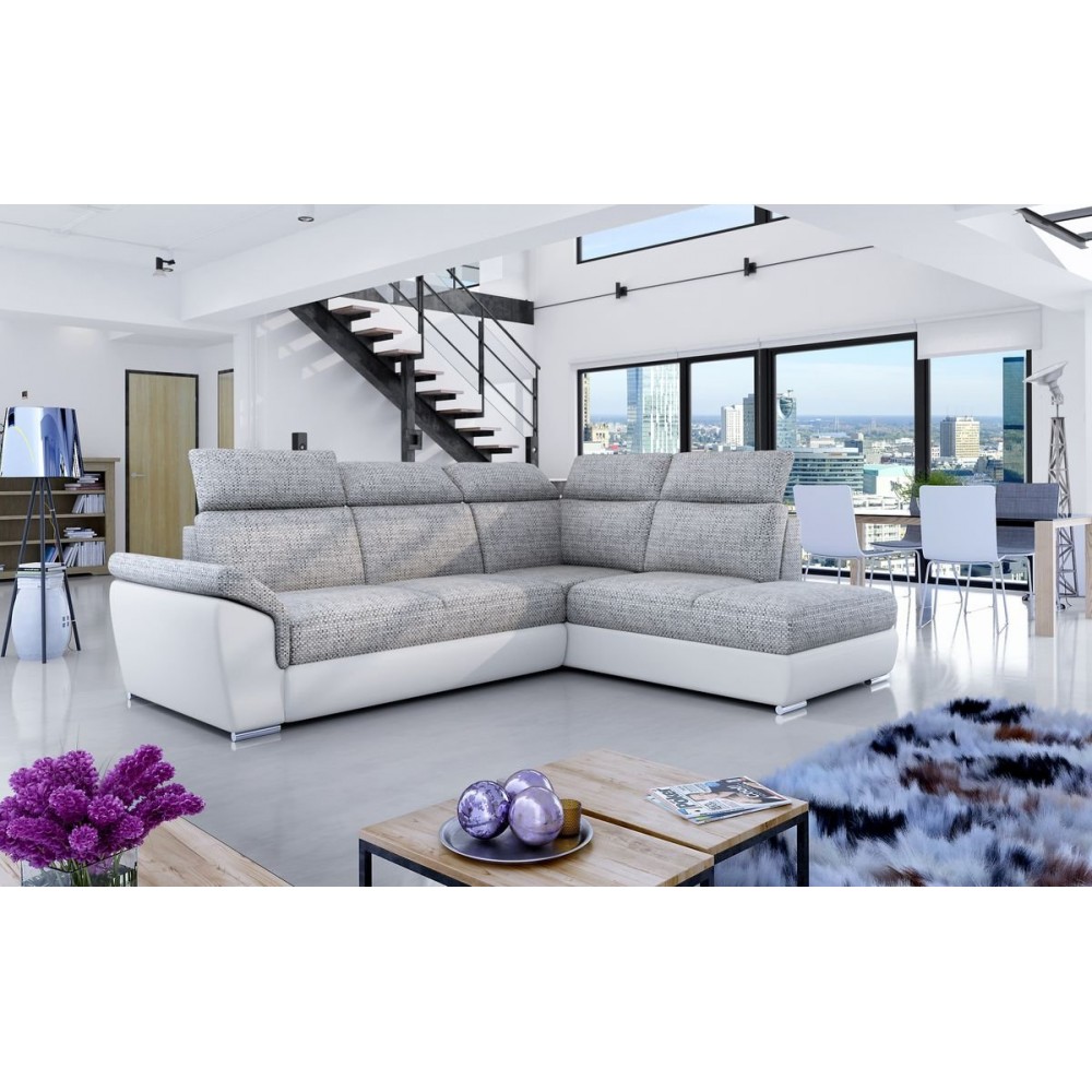 Γωνιακός καναπές Lorenzo-Δεξιά-Leuko - Gkri anoixto