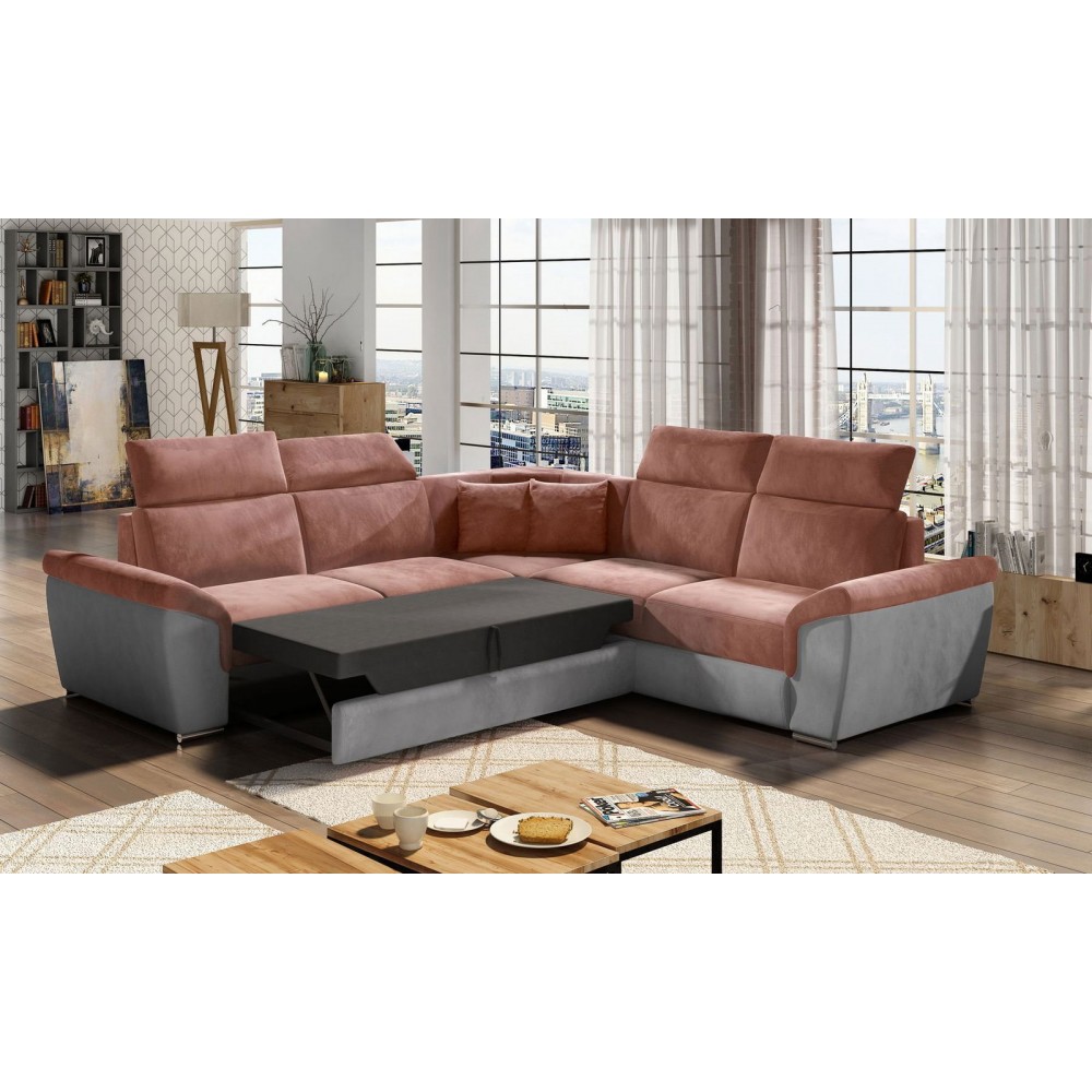 Γωνιακός καναπές Marabu-gkri anoixto - kokkino