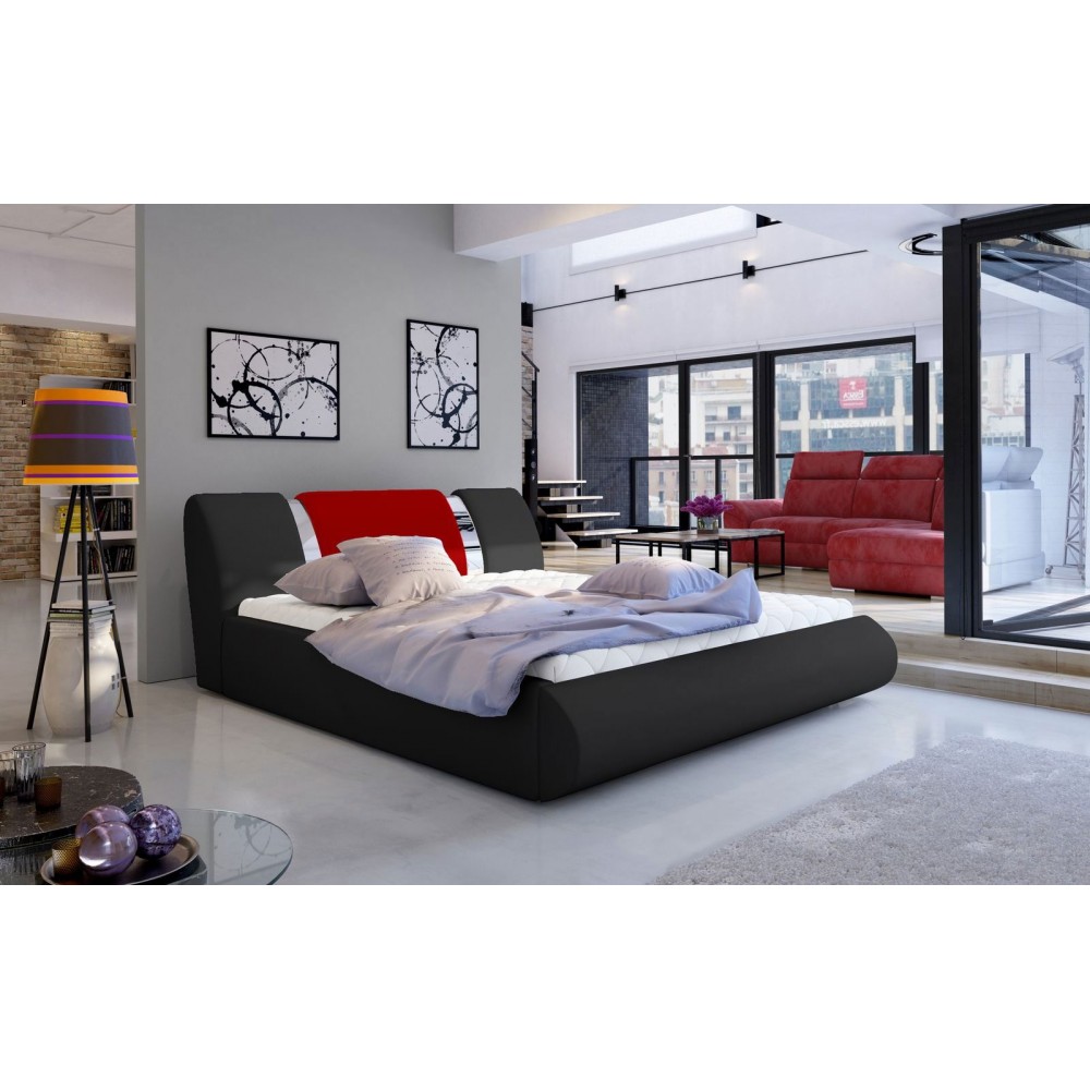 Επενδεδυμένο κρεβάτι Julius-140 x 200-Mauro-kokkino