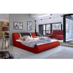 Επενδεδυμένο κρεβάτι Julius-180 x 200-Kokkino-Mauro