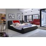 Επενδεδυμένο κρεβάτι Julius-180 x 200-Mauro-kokkino