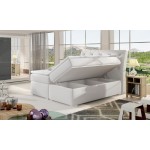 Επενδεδυμένο κρεβάτι Baltimore με στρώμα και ανώστρωμα-140 x 200-Leuko