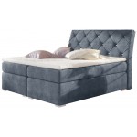 Επενδεδυμένο κρεβάτι Baltimore με στρώμα και ανώστρωμα-180 x 200-Petrol