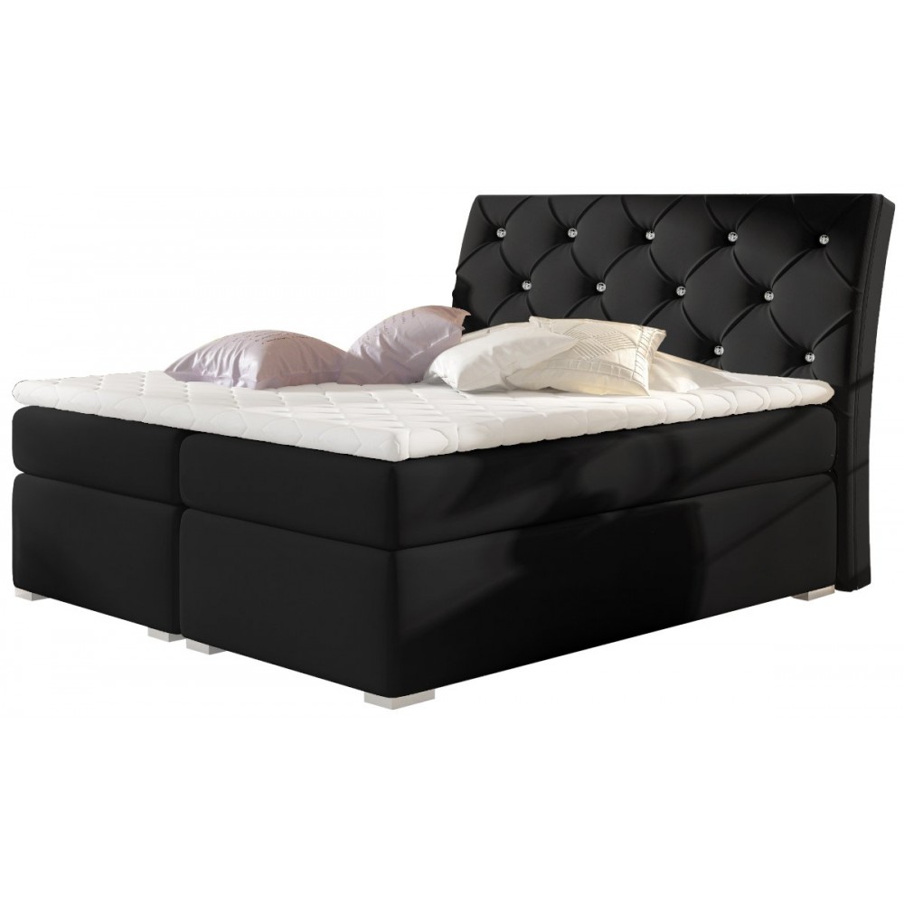 Επενδεδυμένο κρεβάτι Baltimore με στρώμα και ανώστρωμα-180 x 200-Mauro