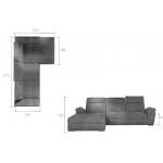 Γωνιακός καναπές Trieste-Αριστερή-Kafe-Mpez