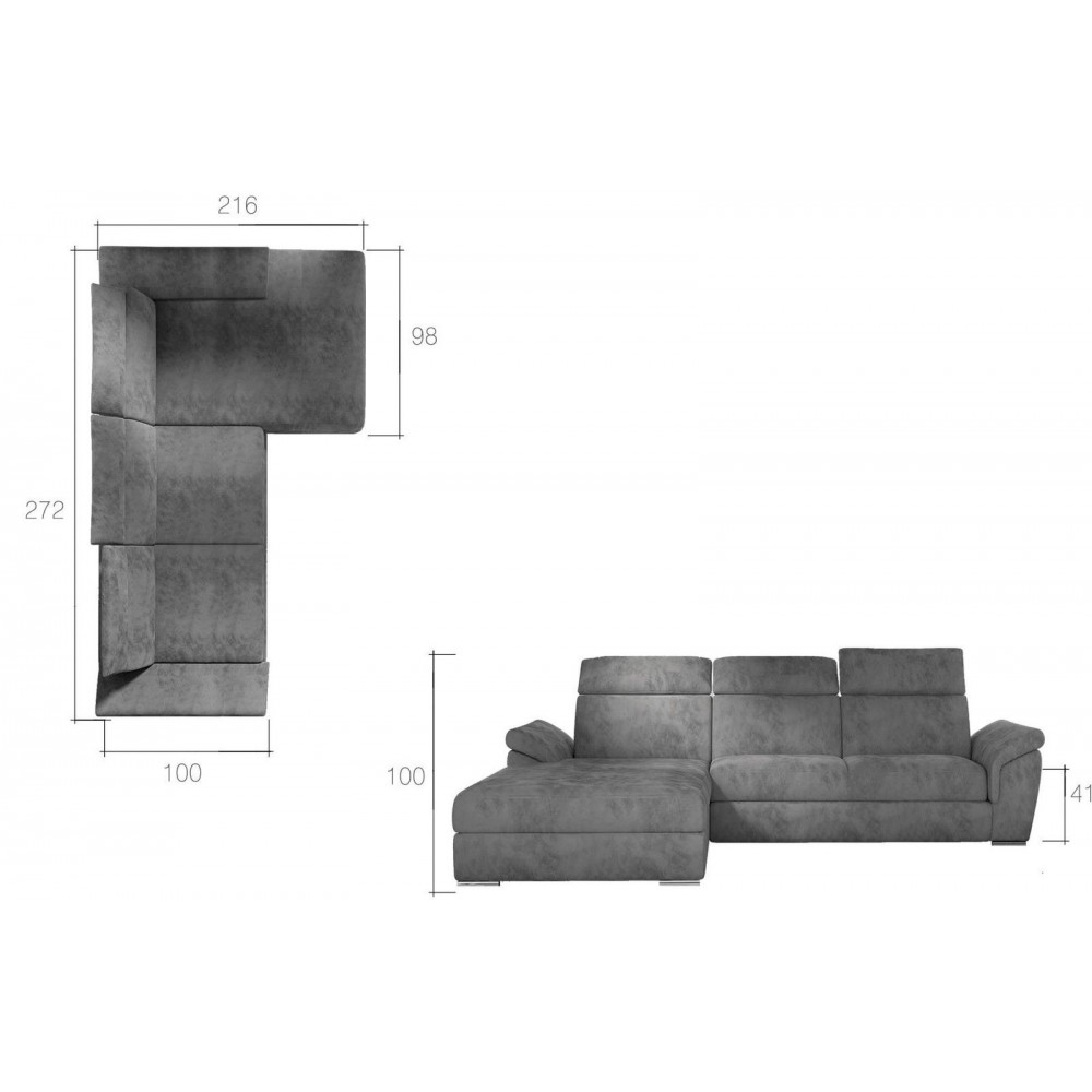 Γωνιακός καναπές Trieste-Δεξιά-Mauro - Portokali