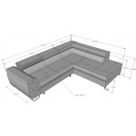 Γωνιακός καναπές Astro 272x219x70