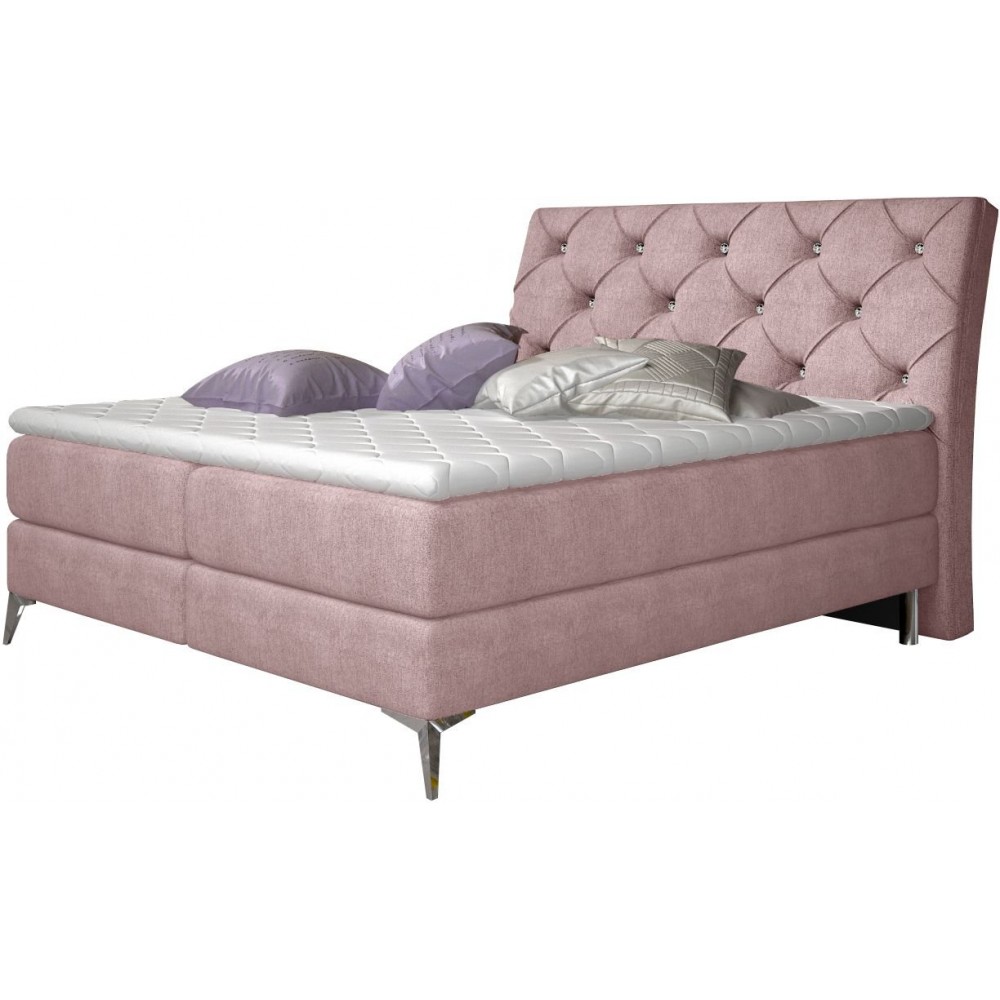 Επενδυμένο κρεβάτι Ethel με στρώμα και ανώστρωμα-140 x 200-Roz