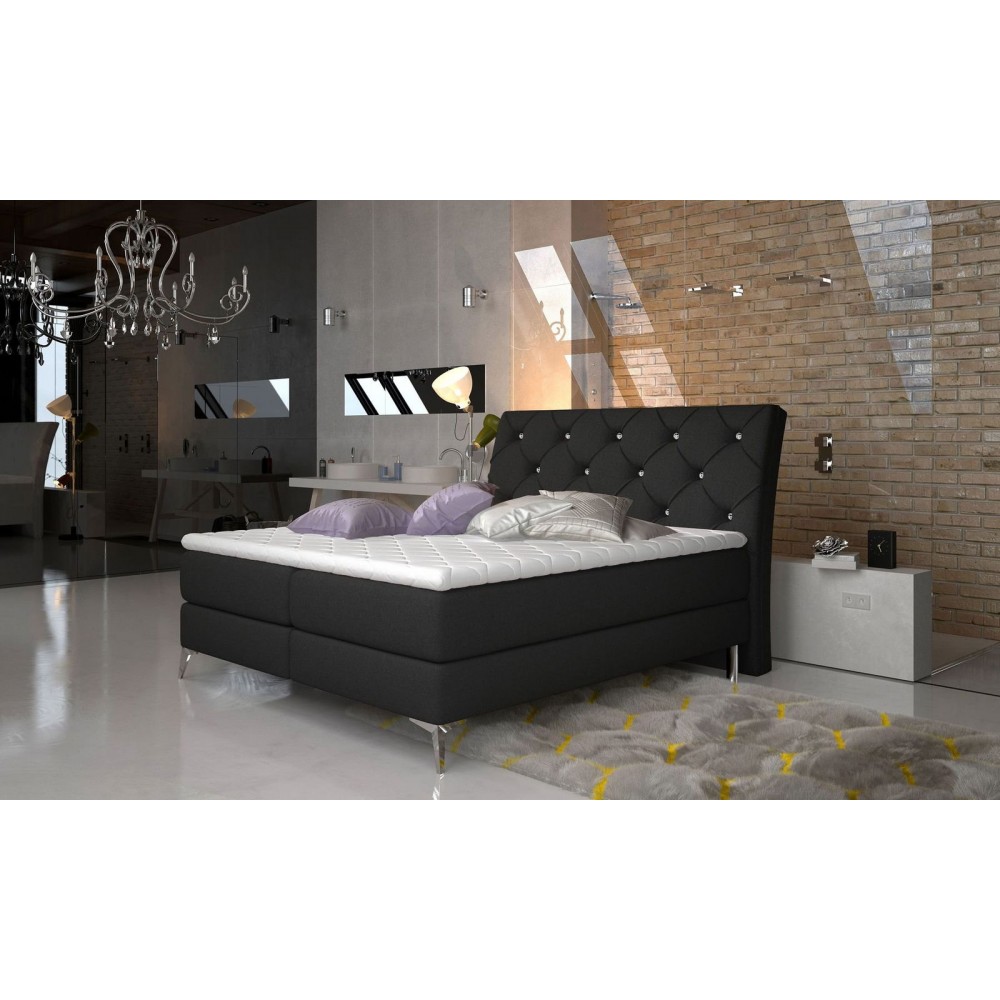 Επενδυμένο κρεβάτι Ethel με στρώμα και ανώστρωμα-140 x 200-Mauro