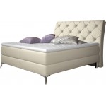 Επενδυμένο κρεβάτι Ethel με στρώμα και ανώστρωμα-160 x 200-Krem